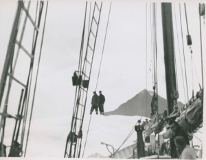 Image of Miriam and MacMillan on iceberg